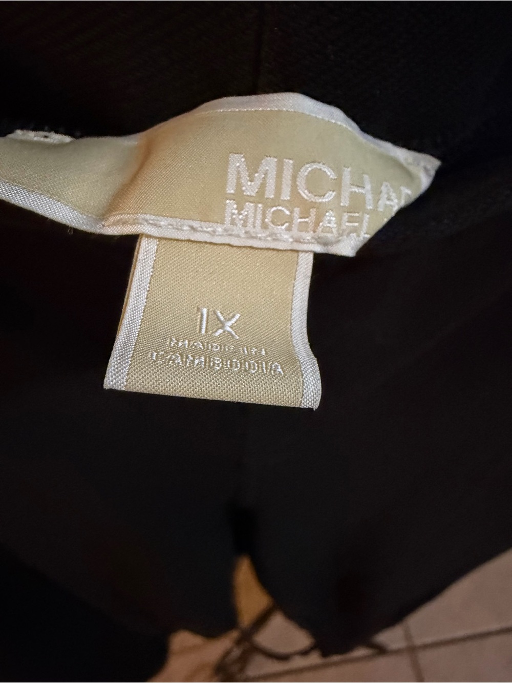 Michael Kors Black Stretch Pants with Gold Accent 1X - Picture 3 of 4